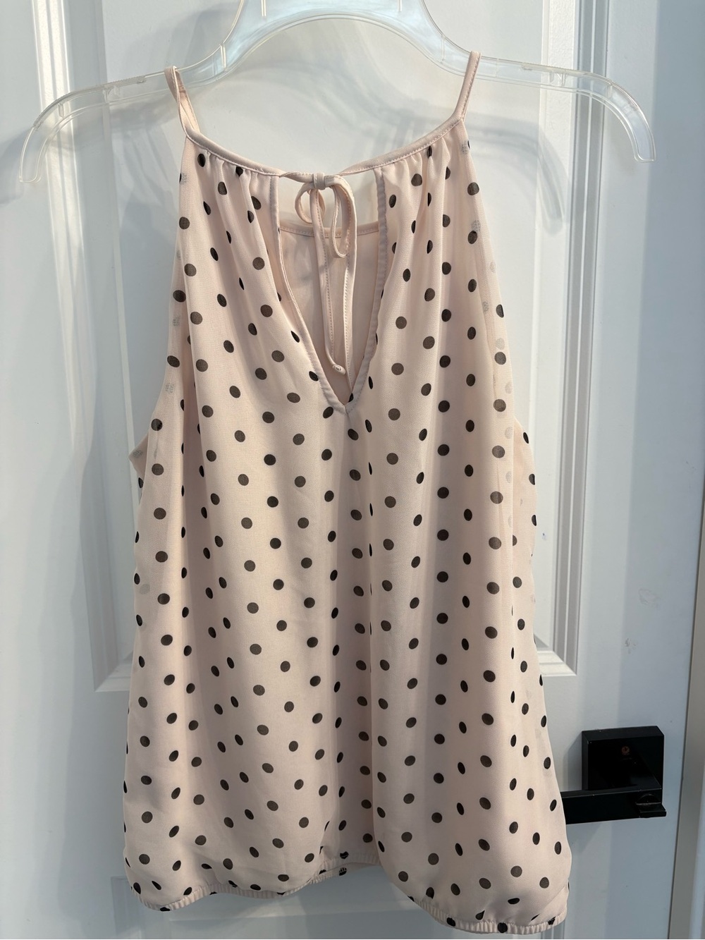 Express Polka Dot Halter Top Blush Pink Size Small Like New - Picture 3 of 5
